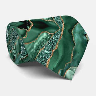 Emerald Grönt Guld Glitter Sparkly Neck Tie Slips