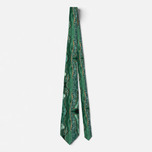 Emerald Grönt Guld Glitter Tie Slips