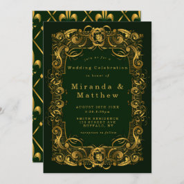 Emerald Grönt Guld inbjudningar till utsmyckningsb