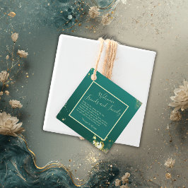 Emerald grönt guld jewel tones bröllop gåvor etiketter