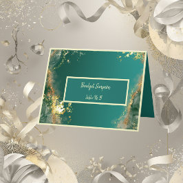 Emerald grönt guld jewel tones gästplatskort tack kort