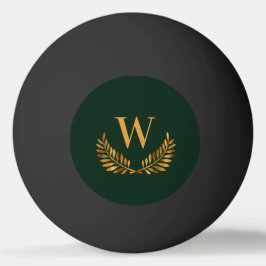 Emerald grönt guld laurel wandemonogram initial ut pingisboll