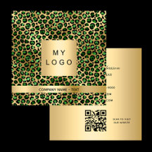 Emerald grönt guld leopard logotyp QR kod