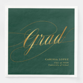 Emerald Grönt & Guld minimalistisk Grad Calligraph Pappersservett