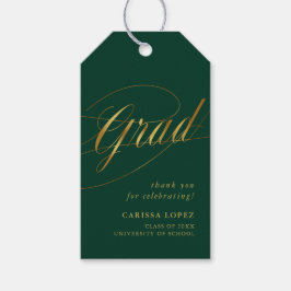 Emerald Grönt & Guld minimalistisk Grad Calligraph Presentetikett