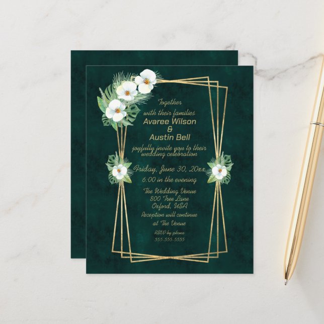 Emerald Grönt Guld Ram Blommigt (Fram/Back In Situ)