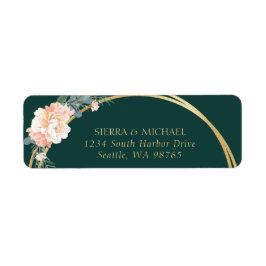 Emerald Grönt Guld Ringar Bröllop Returadress Returadress Etikett