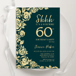 Emerald Grönt Guld Ro Surprise 60:e födelsedagen Inbjudningar<br><div class="desc">Emerald Grönt Guld Blommigt Surprise 60 Födelsedagsfest inbjudan. Elegantens utformning med ro,  faux guld-folie och typsnitt för typsnitt. Trendig inbjudan-kortets perfekt för en snyggt kvinnlig dag firande. Kan anpassas till vilken ålder som helst. Skrivna Zazzle-inbjudningar eller digital utskrivbar mall för omedelbar nedladdning.</div>
