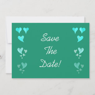 Emerald Grönt Hearearts Save Date Spara Datumet