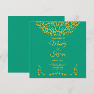 Emerald Grönt Indian Jewel Tone Wedding bjudande Inbjudningar