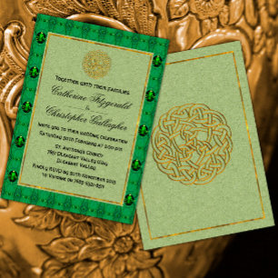 Emerald Grönt Irish Bröllop Inbjudningar
