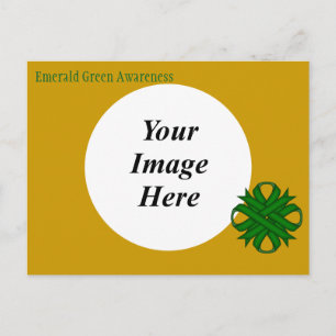Emerald Grönt Klöver Ribbon Template av K Yoncich Vykort