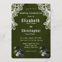 Emerald Grönt Kråka Skull Ro Gothic Bröllop