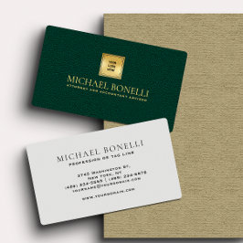Emerald grönt Leather-Professionell din Logotyp Visitkort