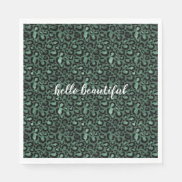 Emerald Grönt Leopard Skriv ut Pappersservett