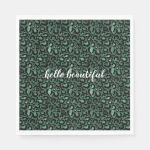 Emerald Grönt Leopard Skriv ut Pappersservett