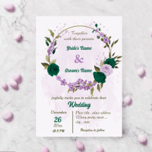 emerald grönt lila blommor botaniska bröllop