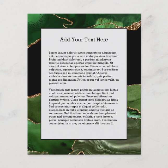 Emerald Grönt Marcular Agate Contemporary Stone Flygblad (Framsidan)