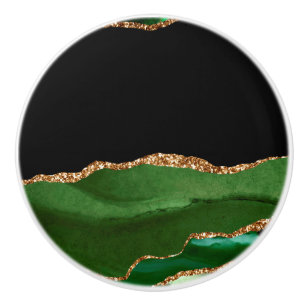 Emerald Grönt Marcular Agate Contemporary Stone Knopp