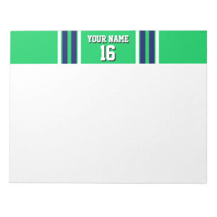 Emerald Grönt med Navy White Rand Team Jersey Anteckningsblock