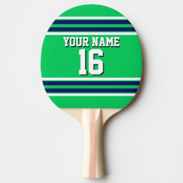 Emerald Grönt med Navy White Rand Team Jersey Pingisracket