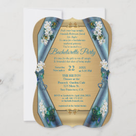 Emerald Grönt Metallic Silke & Guld Bachelorette Inbjudningar