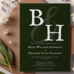 Emerald Grönt Minimalist Monogram Bröllop Inbjudningar<br><div class="desc">Inbjudan era gäster i sömnlös, modern stil med denna Emerald Grönt Minimalist Monogram Wedding-inbjudan. Om du visar parets initialer som gåtts med av en elegant-ampersand, framhäver den här utformningen enkelheten vid tidpunkter. Den rena utformningen och den förfinade moderna typografin belyser viktiga detaljer om bröllop, medan den minimalistiska estetiken skapar en...</div>