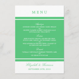 Emerald Grönt Modern Bröllop Menu Meny