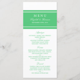 Emerald Grönt Modern Bröllop Menu Meny
