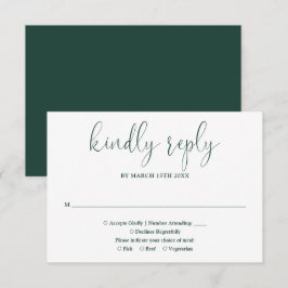 Emerald Grönt Modern Chic Elegant Script Bröllop OSA Kort