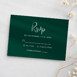 Emerald Grönt Modern Classy Elegant bröllop OSA Kort