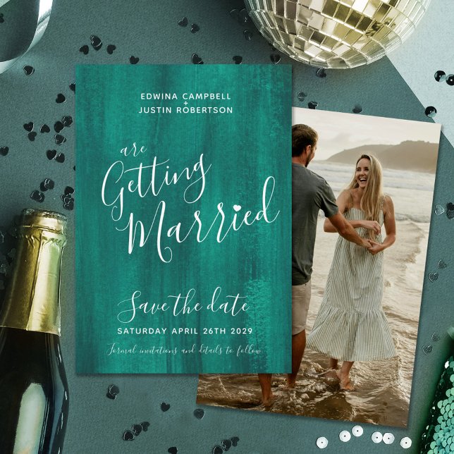 Emerald grönt modern konst sparar datumkort spara datumet (Skapare uppladdad)