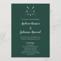 Emerald Grönt Modern Minimalist Golf Bröllop