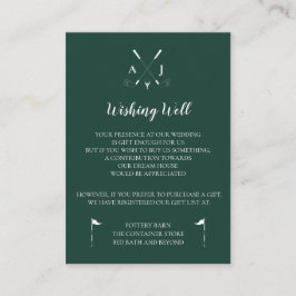 Emerald Grönt Modern Minimalist Golf Bröllop Tilläggskort