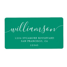 Emerald Grönt Modern Script Family Returadress Fraktsedel