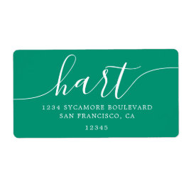 Emerald Grönt Modern Script Family Returadress Fraktsedel