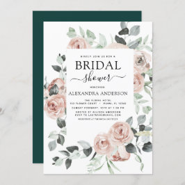 Emerald Grönt Möhippa Blommigt Greenery Inbjudningar