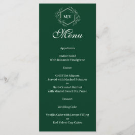 Emerald Grönt Monogram Vapensköld Menu Meny