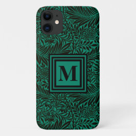 Emerald Grönt Monogrammed Botanical Mönster