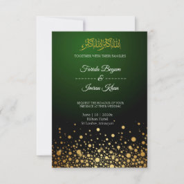 Emerald Grönt Muslim Wedding bjudande OSA Kort