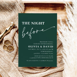 Emerald Grönt Natt före rehearsal Dinner Inbjudan