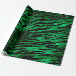 Emerald Grönt och Black Glam Animal Print Presentpapper