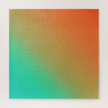 Emerald Grönt och Burnt Orange Gradient Puzzle