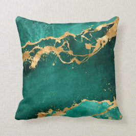 Emerald Grönt och Guld abstrakt Kudde