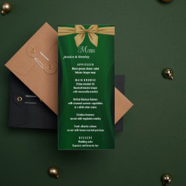Emerald grönt och guld bröllop-menyn meny