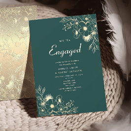 Emerald Grönt och Guld Förlovningsfest Inbjudningar