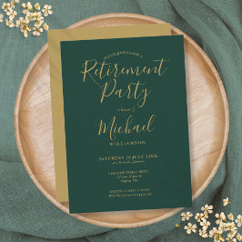 Emerald Grönt och Guld Party i Pension Inbjudningar