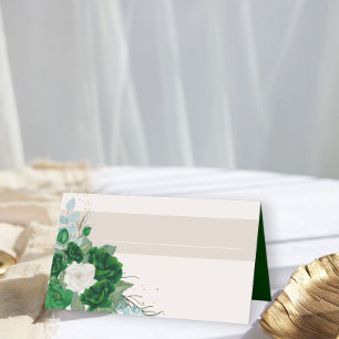 Emerald Grönt och Ivory Ro med Namn Panel Placeringskort