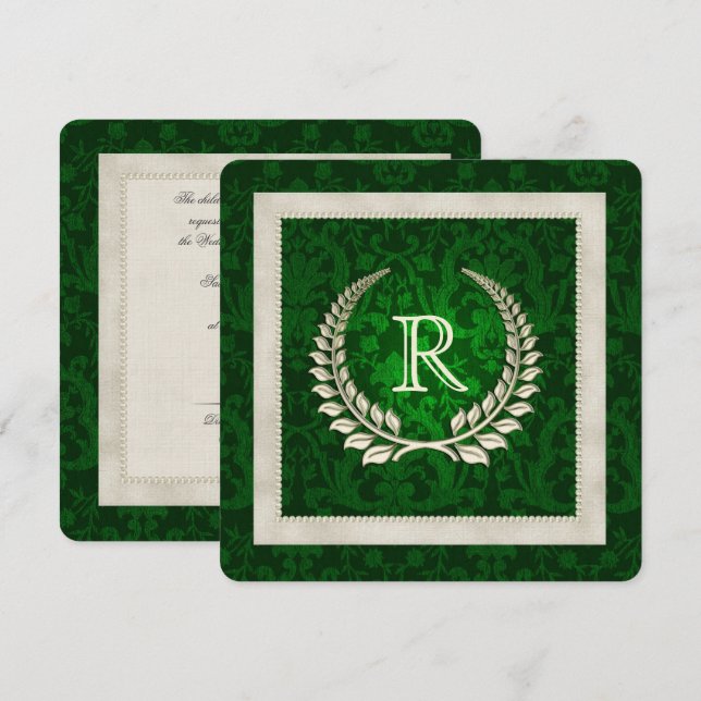 Emerald Grönt och Pearls bröllop vow-förnyelse Inbjudningar (Fram/baksida)