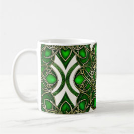 Emerald Grönt och Silver Celtic Knots Kaffemugg